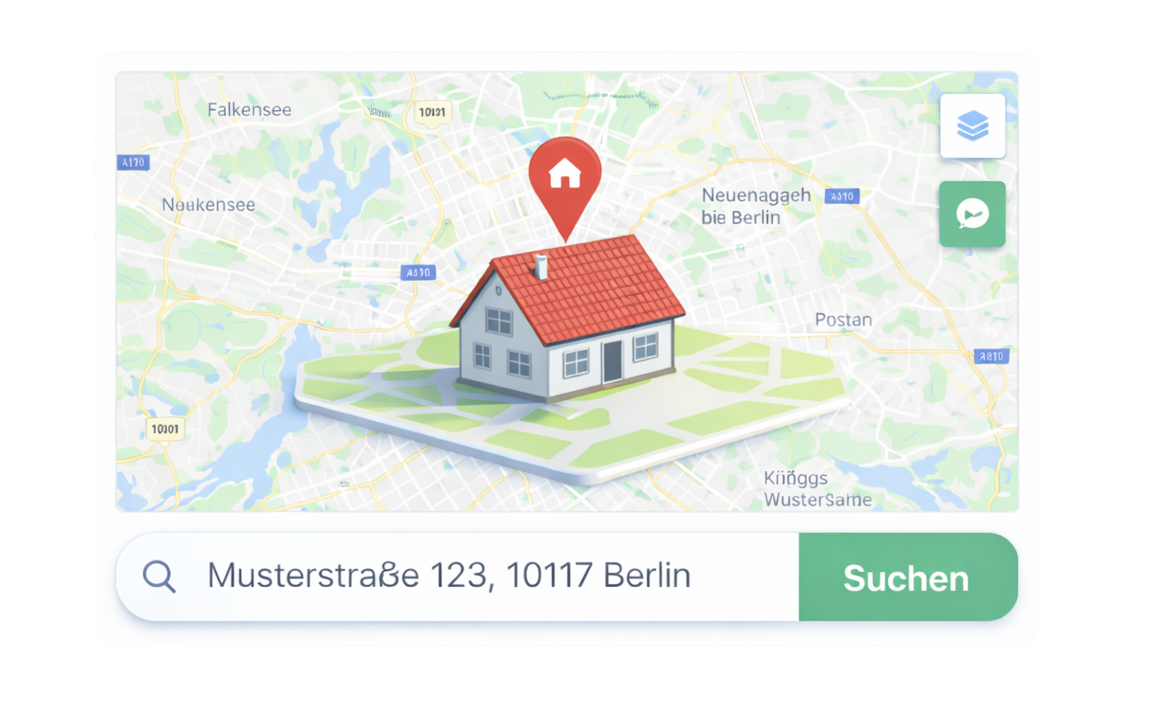 Haus finden - Adresse eingeben